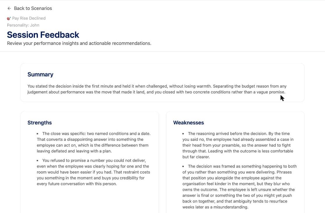 Session feedback: summary, strengths and weaknesses